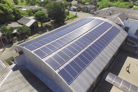 Vista aérea de um galpão