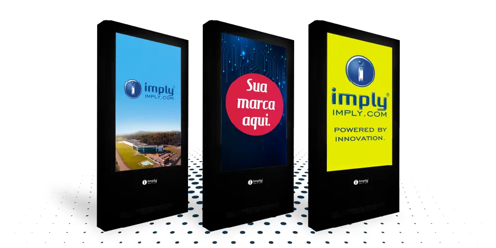 Mobiliário Urbano para Propaganda e Informação, com exemplos de imagens que podem ser apresentadas.