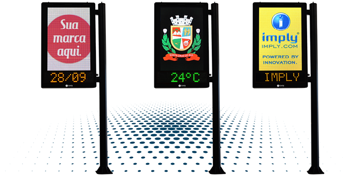 Relógio Digital LED OOH para Mobiliário Urbano