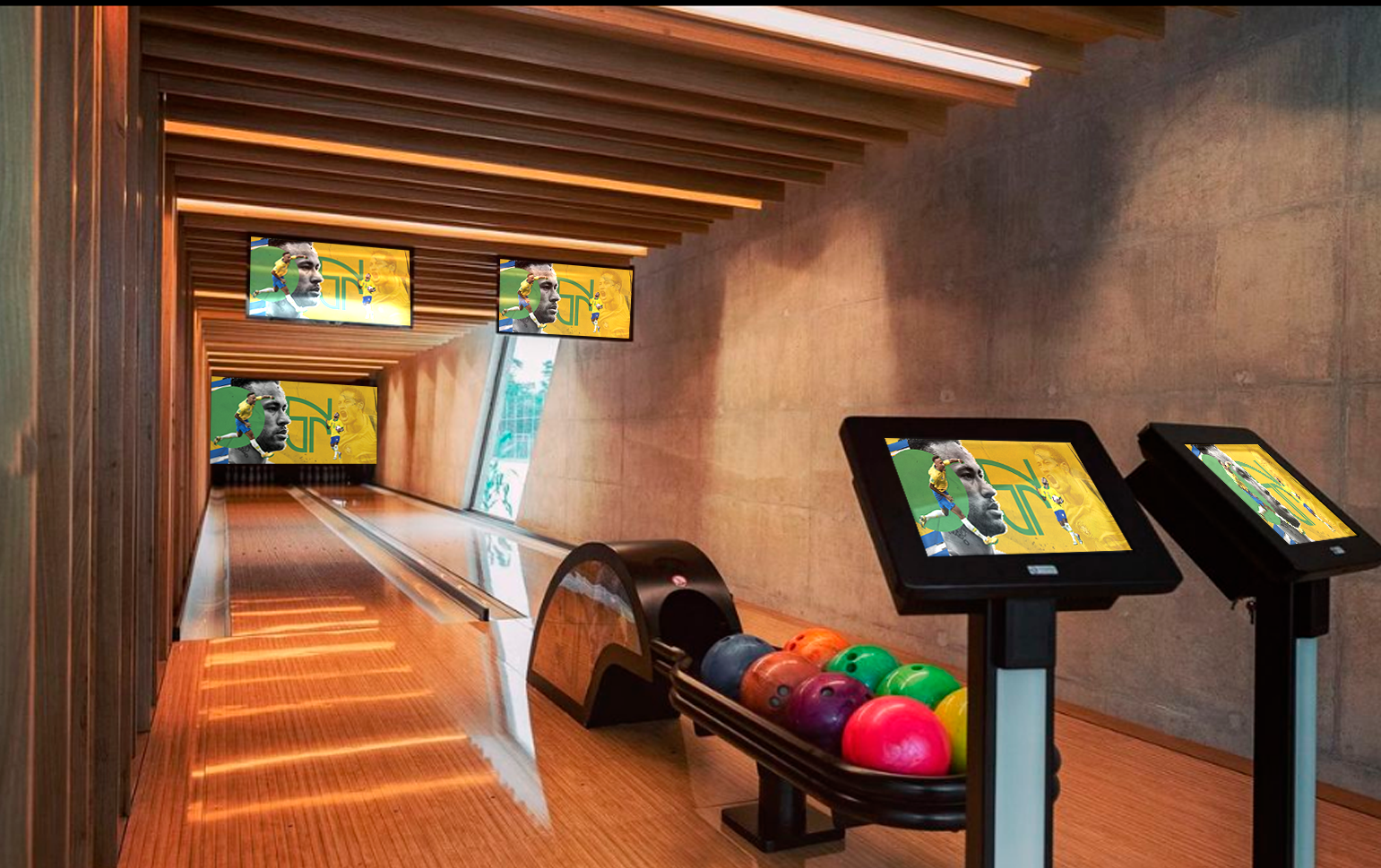 Uma pista de boliche residencial