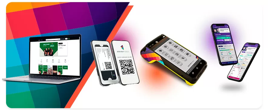 Vários dispositivos para compra de ingressos