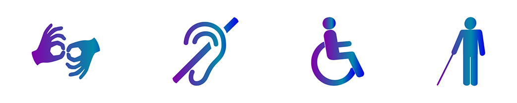 Um banner explicando que o produto é acessível para todos os tipos de pessoas.